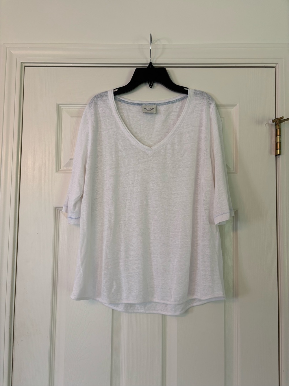 Wrap London White V-Neck Short Sleeve Tee